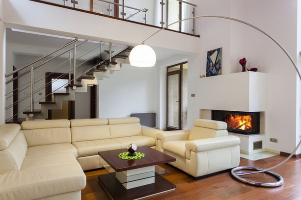 Big and comfortable living room with bright sofa-1