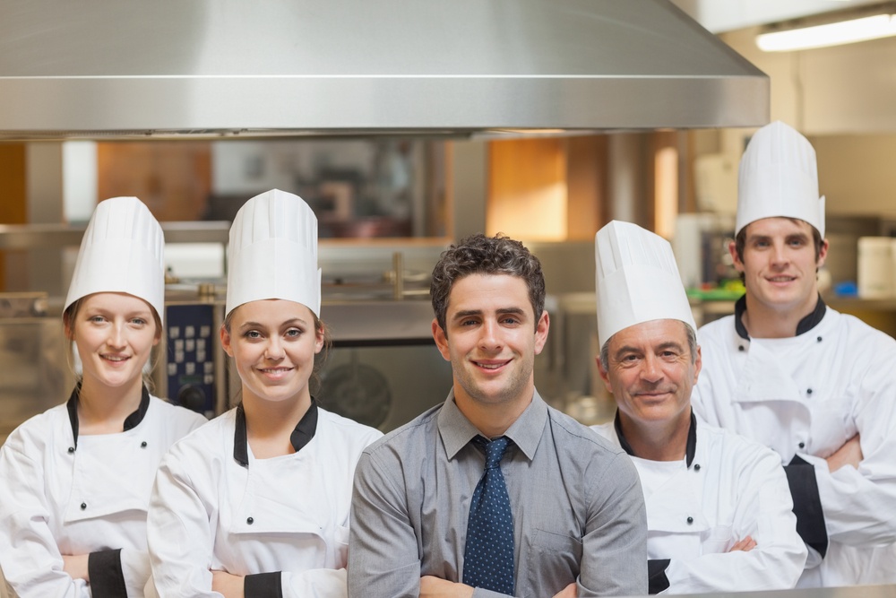 Restaurant team in kitchen